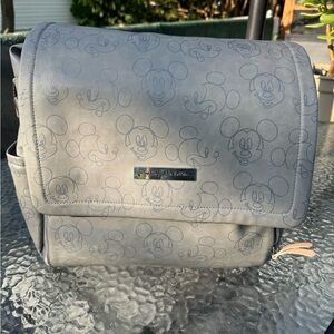Petunia pickle bottom boxy backpack diaper bag in Mickey Mouse print.
